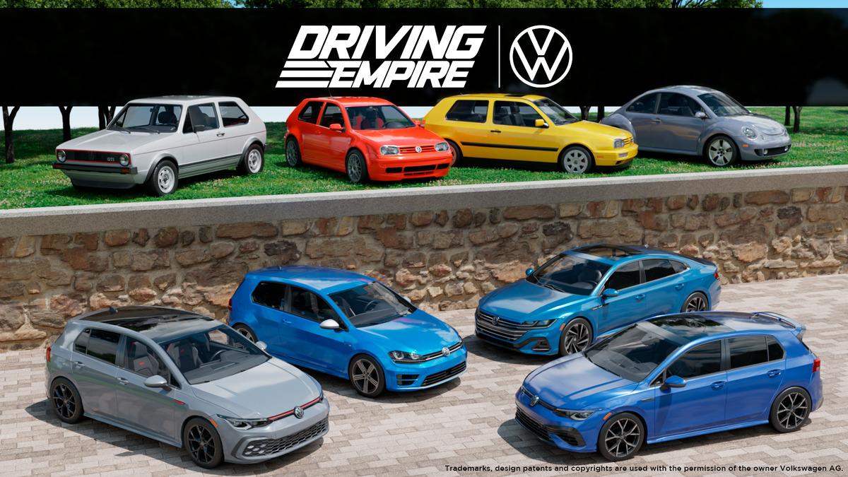 Volkswagen Joins Driving Empire, Showcasing 48 Years of Iconic Cars
